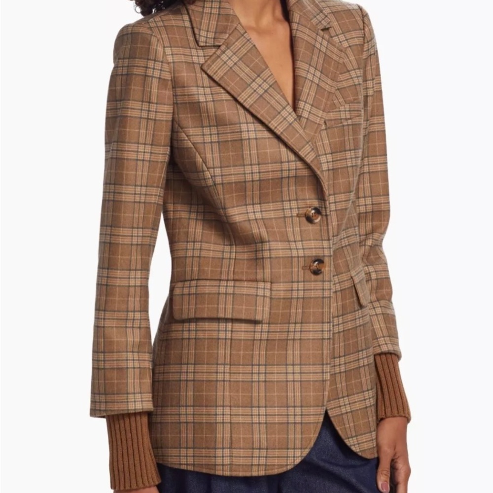 NWT Favorite Daughter  City Check Single-Breasted Blazer SIZE XS $349